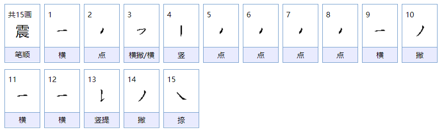 震字怎么组词