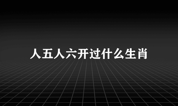 人五人六开过什么生肖