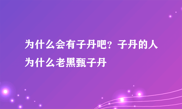 为什么会有子丹吧？子丹的人为什么老黑甄子丹