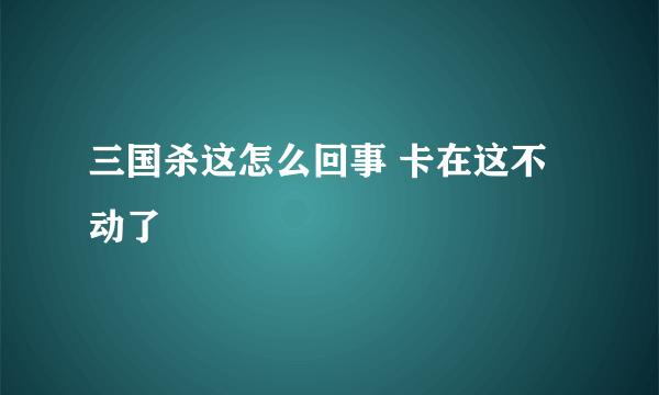 三国杀这怎么回事 卡在这不动了