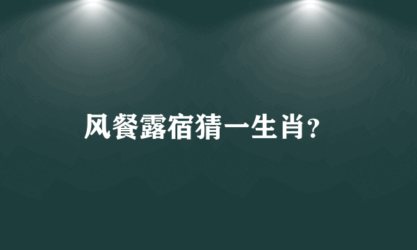 风餐露宿猜一生肖？