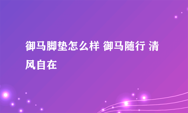 御马脚垫怎么样 御马随行 清风自在