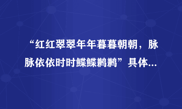 “红红翠翠年年暮暮朝朝，脉脉依依时时鲽鲽鹣鹣”具体怎么解释呢