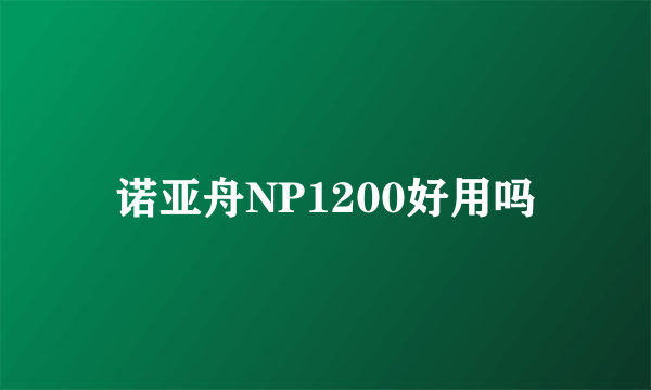 诺亚舟NP1200好用吗