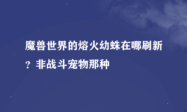 魔兽世界的熔火幼蛛在哪刷新？非战斗宠物那种