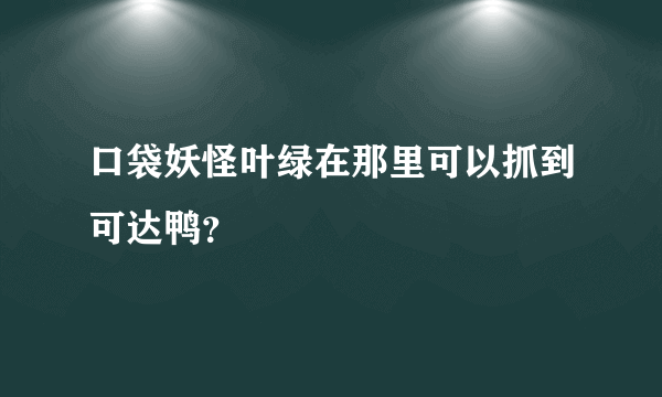 口袋妖怪叶绿在那里可以抓到可达鸭？