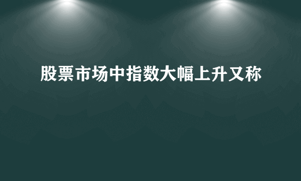 股票市场中指数大幅上升又称