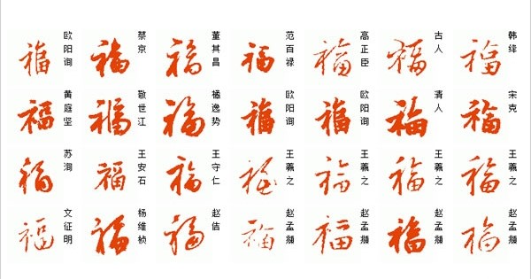 福字的不同写法