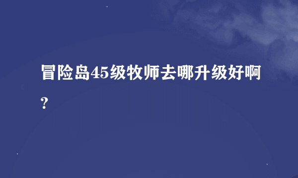 冒险岛45级牧师去哪升级好啊？