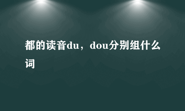 都的读音du，dou分别组什么词