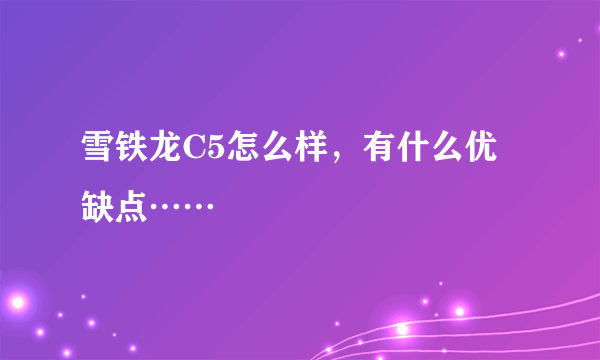 雪铁龙C5怎么样，有什么优缺点……