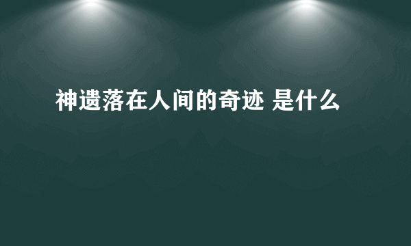 神遗落在人间的奇迹 是什么