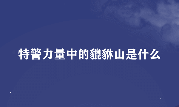 特警力量中的貔貅山是什么