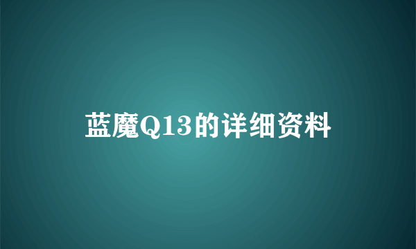 蓝魔Q13的详细资料