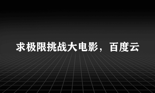 求极限挑战大电影，百度云