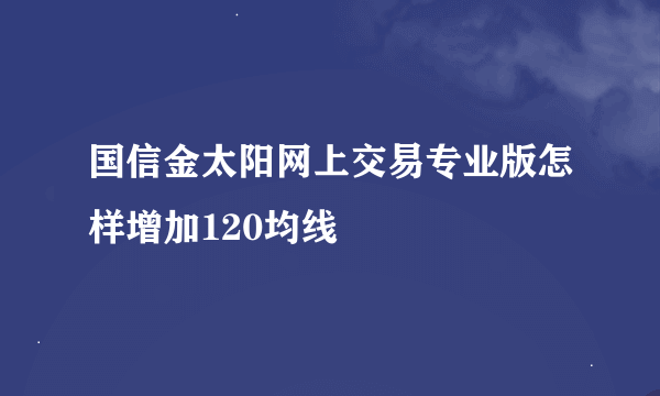 国信金太阳网上交易专业版怎样增加120均线