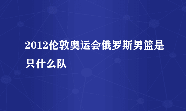 2012伦敦奥运会俄罗斯男篮是只什么队