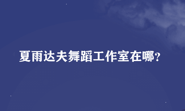 夏雨达夫舞蹈工作室在哪？