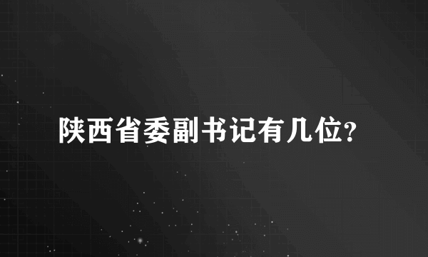 陕西省委副书记有几位？