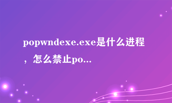 popwndexe.exe是什么进程，怎么禁止popwndexe.exe启动？