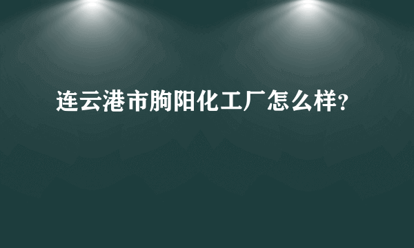 连云港市朐阳化工厂怎么样？