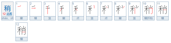 稍有几种读音怎么组词