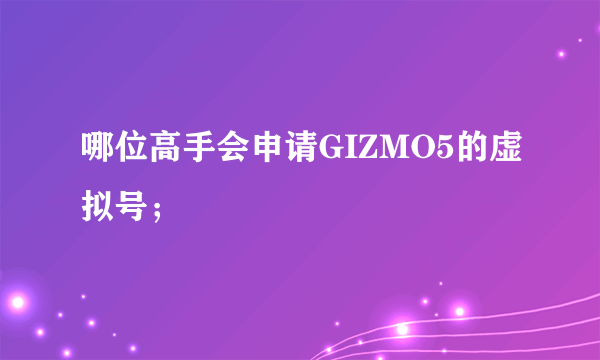 哪位高手会申请GIZMO5的虚拟号；