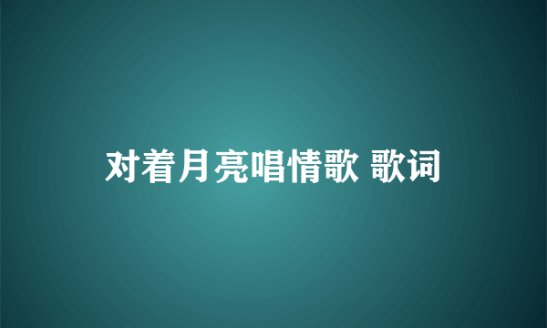 对着月亮唱情歌 歌词