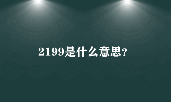 2199是什么意思？