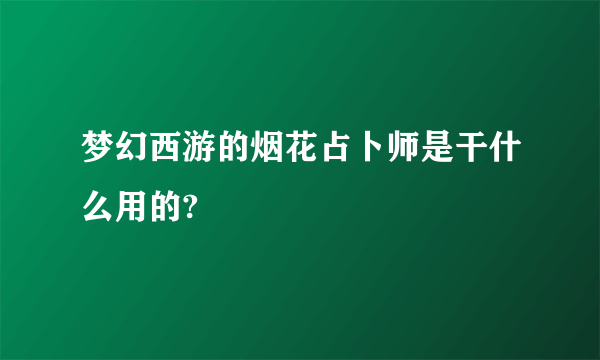 梦幻西游的烟花占卜师是干什么用的?