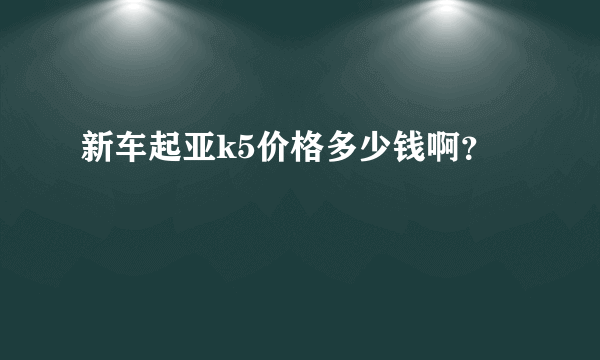 新车起亚k5价格多少钱啊？