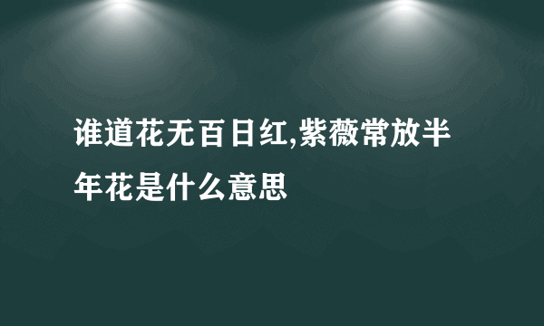 谁道花无百日红,紫薇常放半年花是什么意思