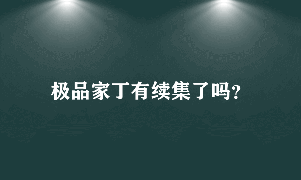 极品家丁有续集了吗？