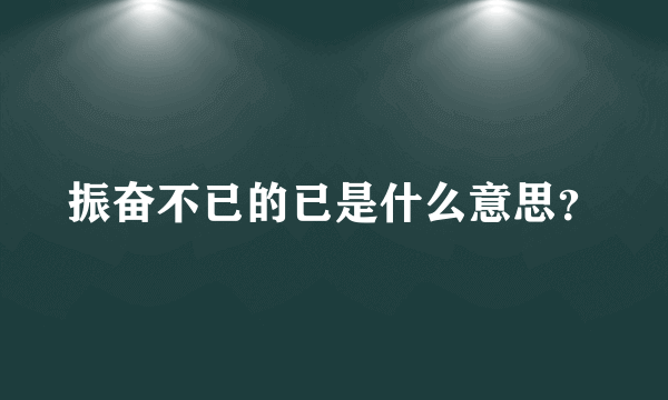 振奋不已的已是什么意思？