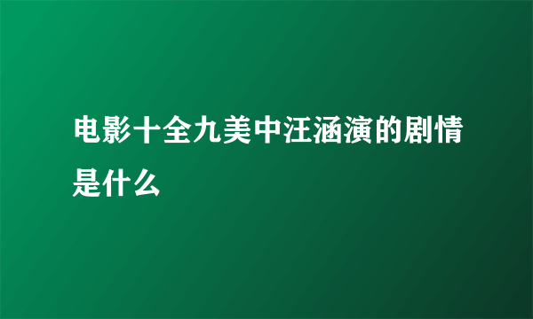 电影十全九美中汪涵演的剧情是什么