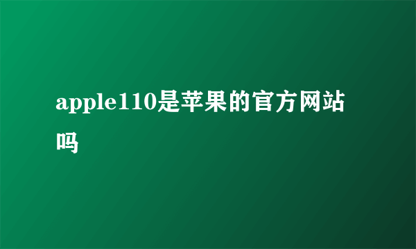 apple110是苹果的官方网站吗