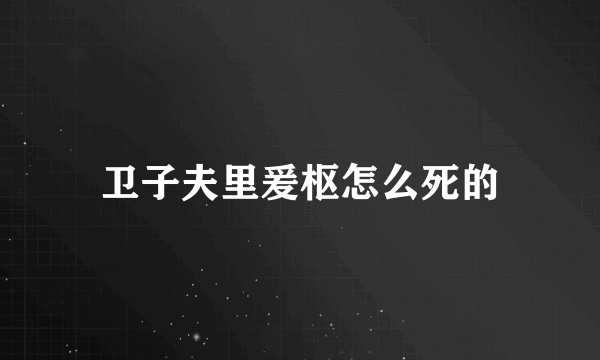 卫子夫里爰枢怎么死的