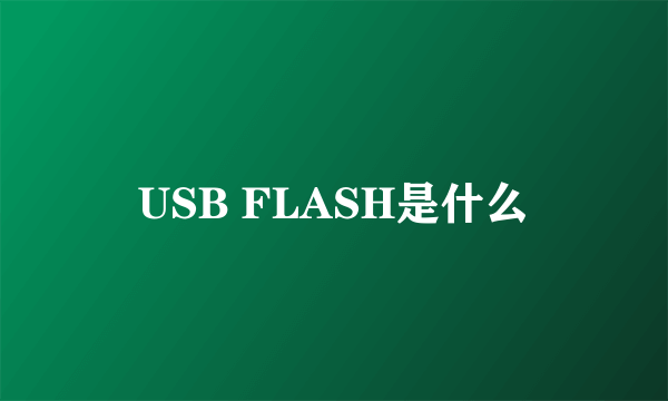 USB FLASH是什么