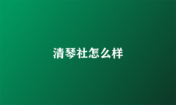 清琴社怎么样