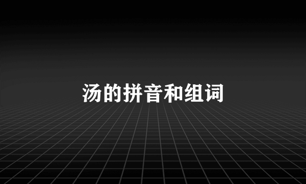 汤的拼音和组词