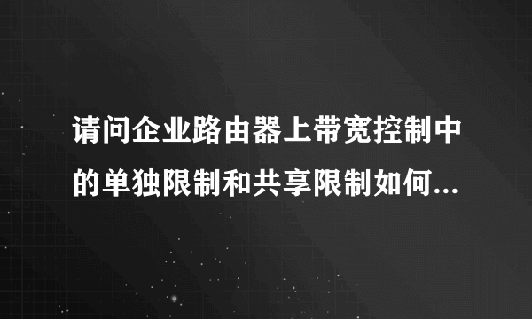 请问企业路由器上带宽控制中的单独限制和共享限制如何理解？请专业人仕有经验作答。