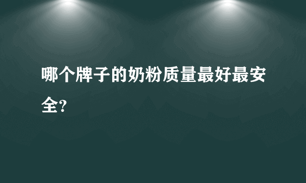 哪个牌子的奶粉质量最好最安全？