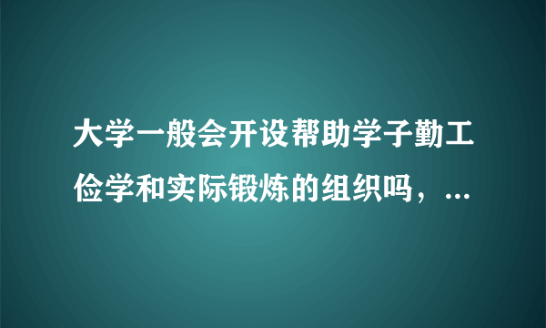 大学一般会开设帮助学子勤工俭学和实际锻炼的组织吗，求推荐去什么部门比较好？