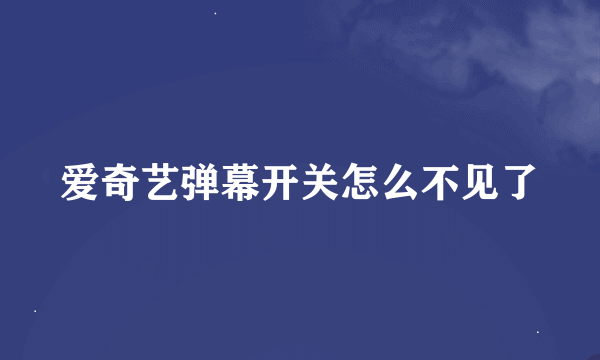 爱奇艺弹幕开关怎么不见了