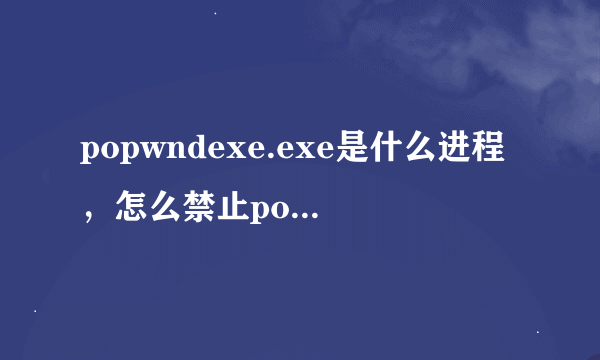 popwndexe.exe是什么进程，怎么禁止popwndexe.exe启动？