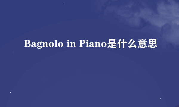 Bagnolo in Piano是什么意思