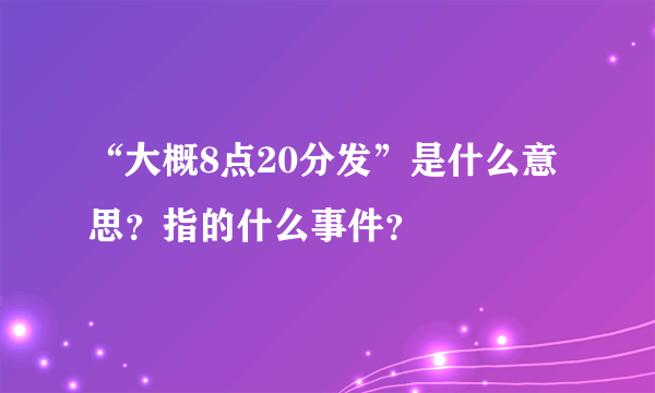 “大概8点20分发”是什么意思？指的什么事件？