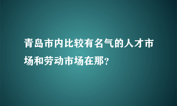 青岛市内比较有名气的人才市场和劳动市场在那？