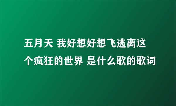 五月天 我好想好想飞逃离这个疯狂的世界 是什么歌的歌词