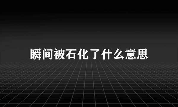 瞬间被石化了什么意思